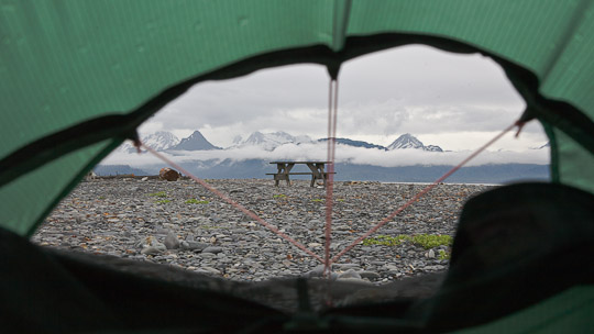 Blick aus unserem Hotel Hilleberg ...