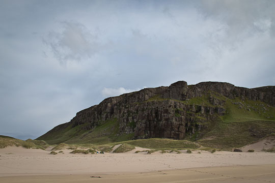 Erster Blick auf die Dünen der Sandwood Bay
